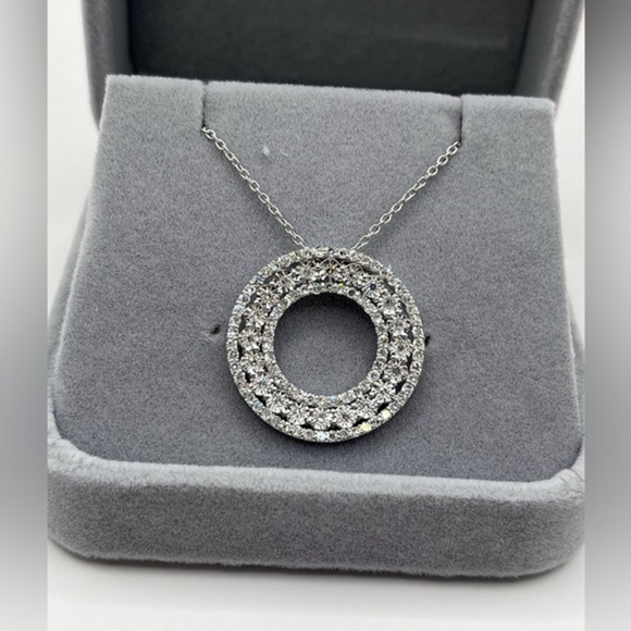 Jewelry - 1.00 CT Lab Diamond Round Sterling Silver Necklace Pendant